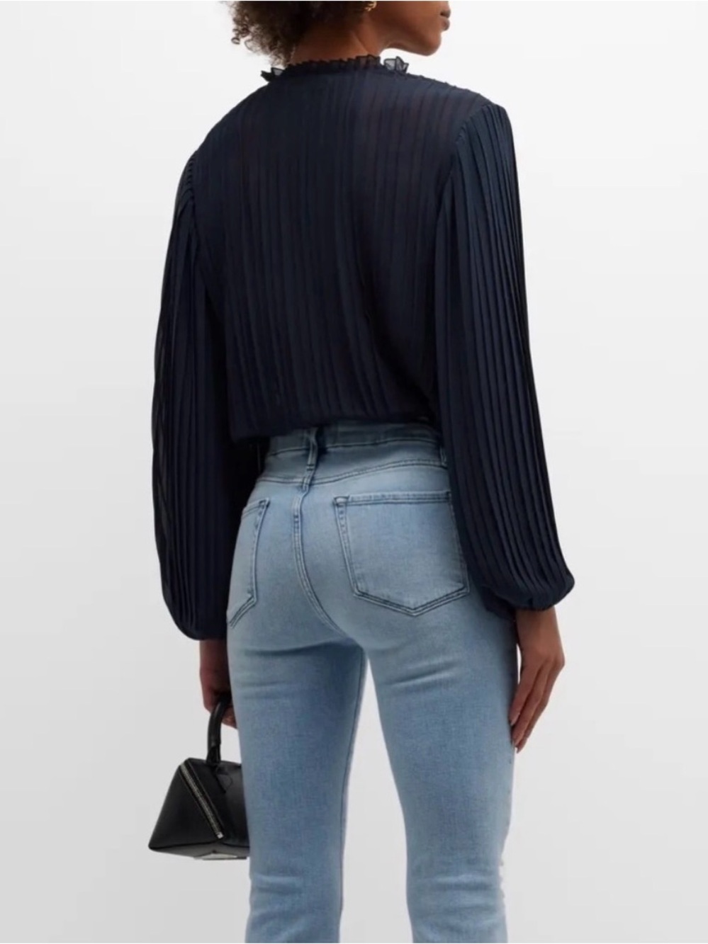 NWT💕FRAME Pleated Tie-Front Top Size XS - Picture 4 of 15